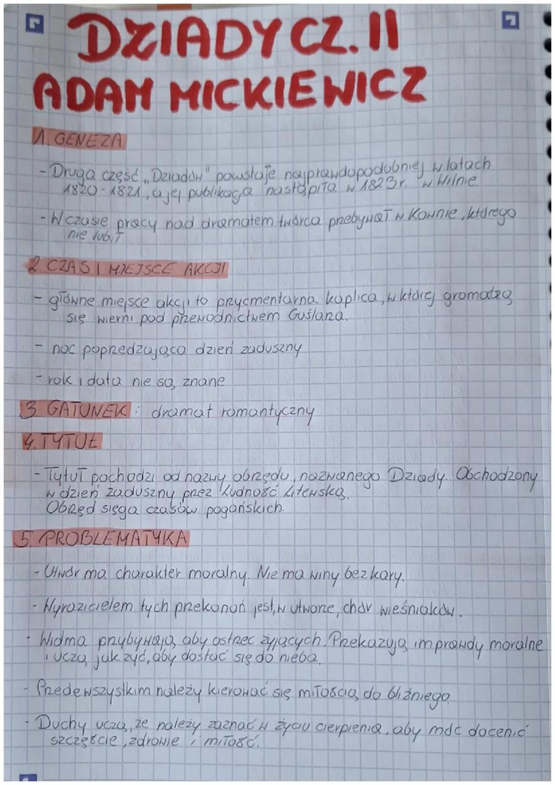 # DZIADY CZ.II
# ADAM MICKIEWICZ
1. GENEZA
- Druga część Dziadón" powstaje najprawdopodobniej w latach
1820-1821, a jej publikaga nastopita 