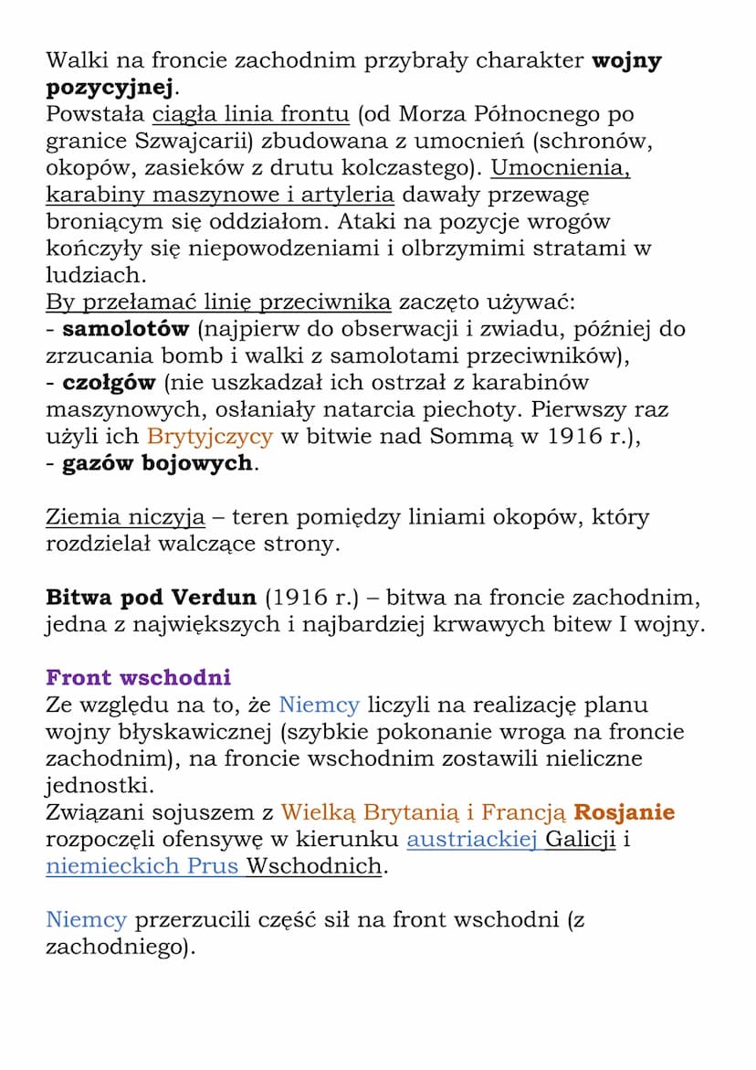 Na frontach I wojny
światowej
K1 7, NE
Przyczyny I wojny światowej:
- narastająca wrogość między państwami trójprzymierza i
trójporozumienia