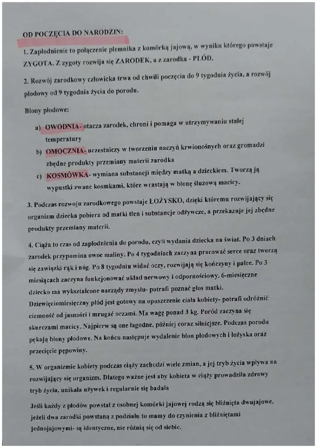 OD POCZĘCIA DO NARODZIN klasa 7 biologia 🍓