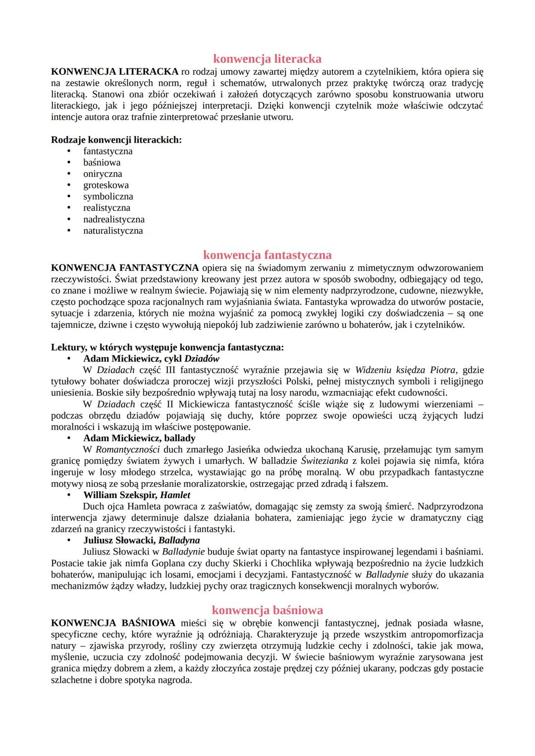 konwencja literacka
KONWENCJA LITERACKA ro rodzaj umowy zawartej między autorem a czytelnikiem, która opiera się
na zestawie określonych nor