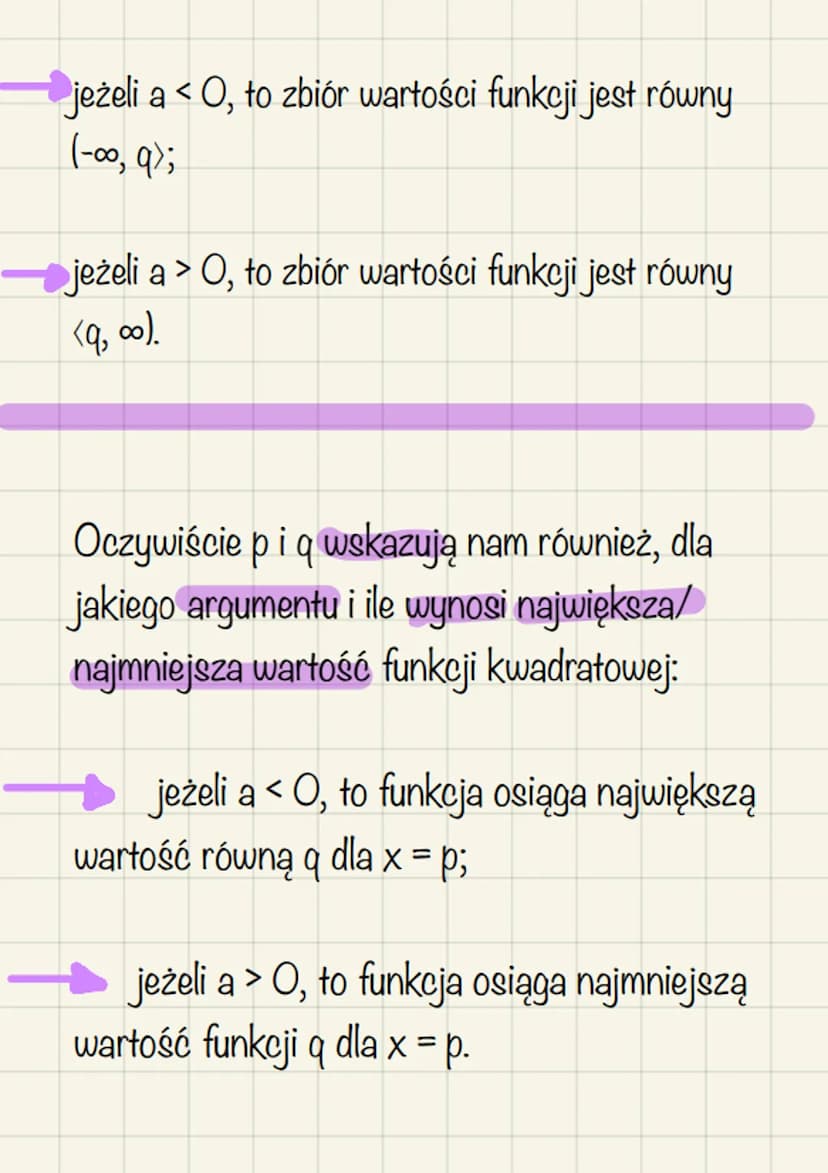 FUNKCJE KWADRATOWE
wierzchołek paraboli
2
parabola y = ax² + bx + c ma wierzchołek w
punkcję o współrzędnych :
(!a-0!)
b
Xw = 2a 9
Gdzie :
Y