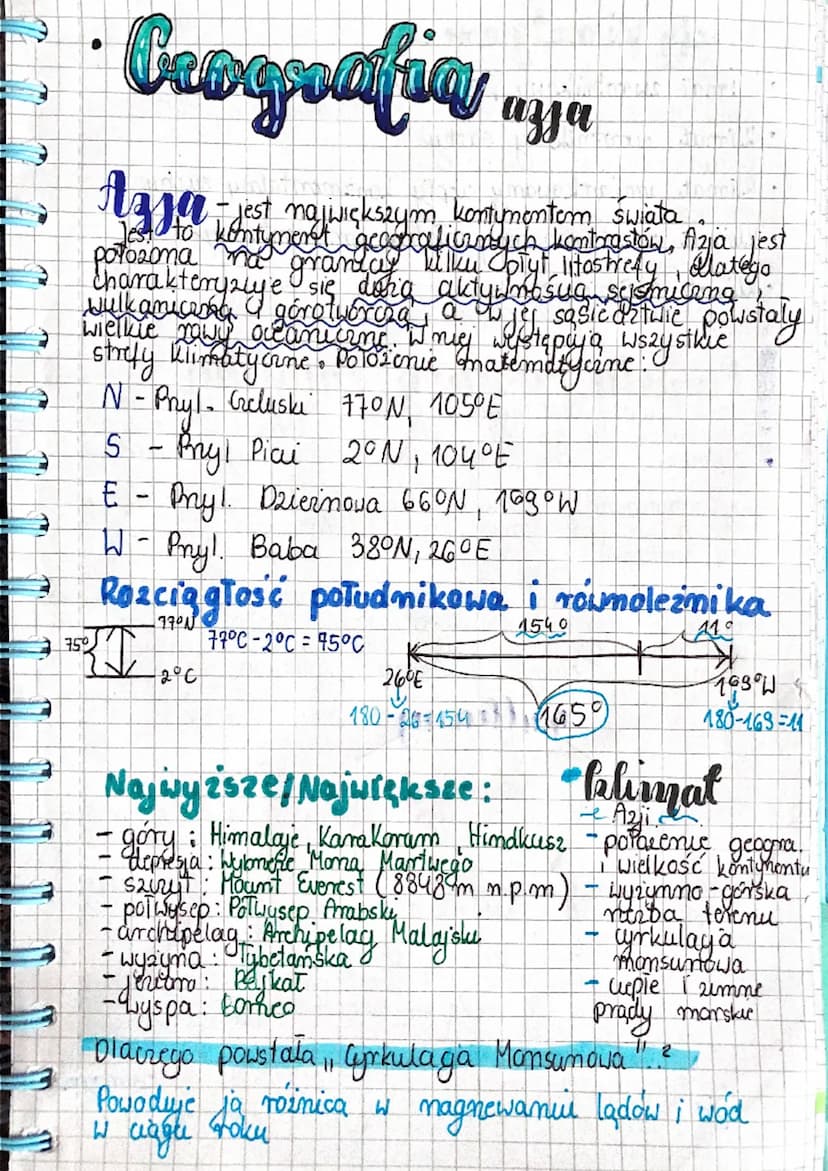Sprawdzian Z Azji Klasa 8 Geografia klasa 8: Azja - Kartkówka, Test, Sprawdzian, Powtórzenie