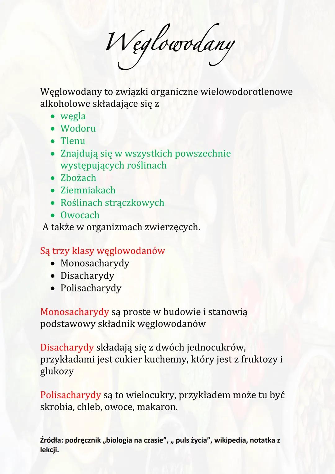 Weglowodany
Węglowodany to związki organiczne wielowodorotlenowe
alkoholowe składające się z
węgla
• Wodoru
• Tlenu
• Znajdują się w wszystk