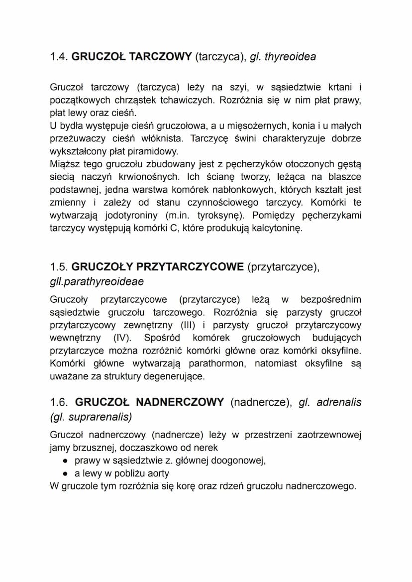 GRUCZOŁY DOKREWNE
(glandulae endocringe)
(Anatomia i fizjologia zwierząt)
Gruczoły dokrewne charakteryzuje silne ukrwienie. Ich wydzieliny, 