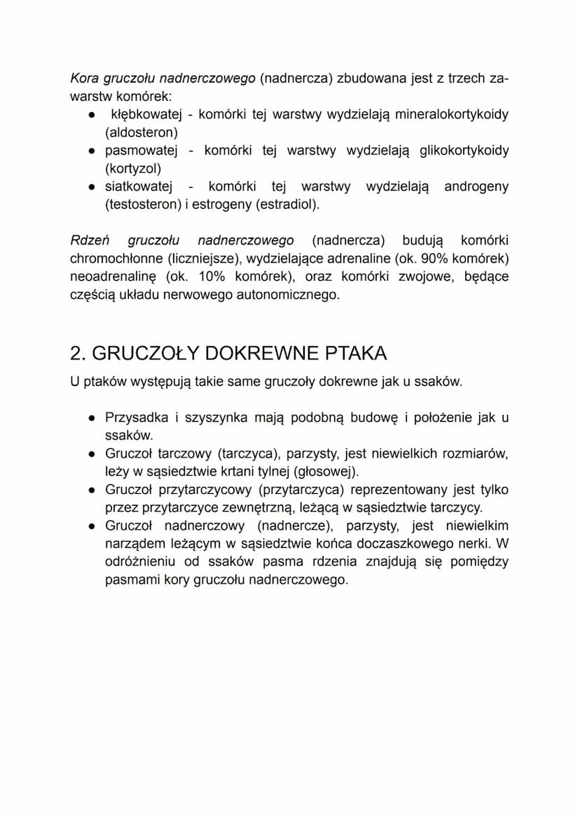GRUCZOŁY DOKREWNE
(glandulae endocringe)
(Anatomia i fizjologia zwierząt)
Gruczoły dokrewne charakteryzuje silne ukrwienie. Ich wydzieliny, 