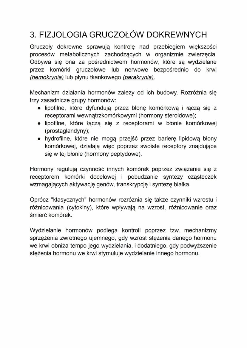 GRUCZOŁY DOKREWNE
(glandulae endocringe)
(Anatomia i fizjologia zwierząt)
Gruczoły dokrewne charakteryzuje silne ukrwienie. Ich wydzieliny, 