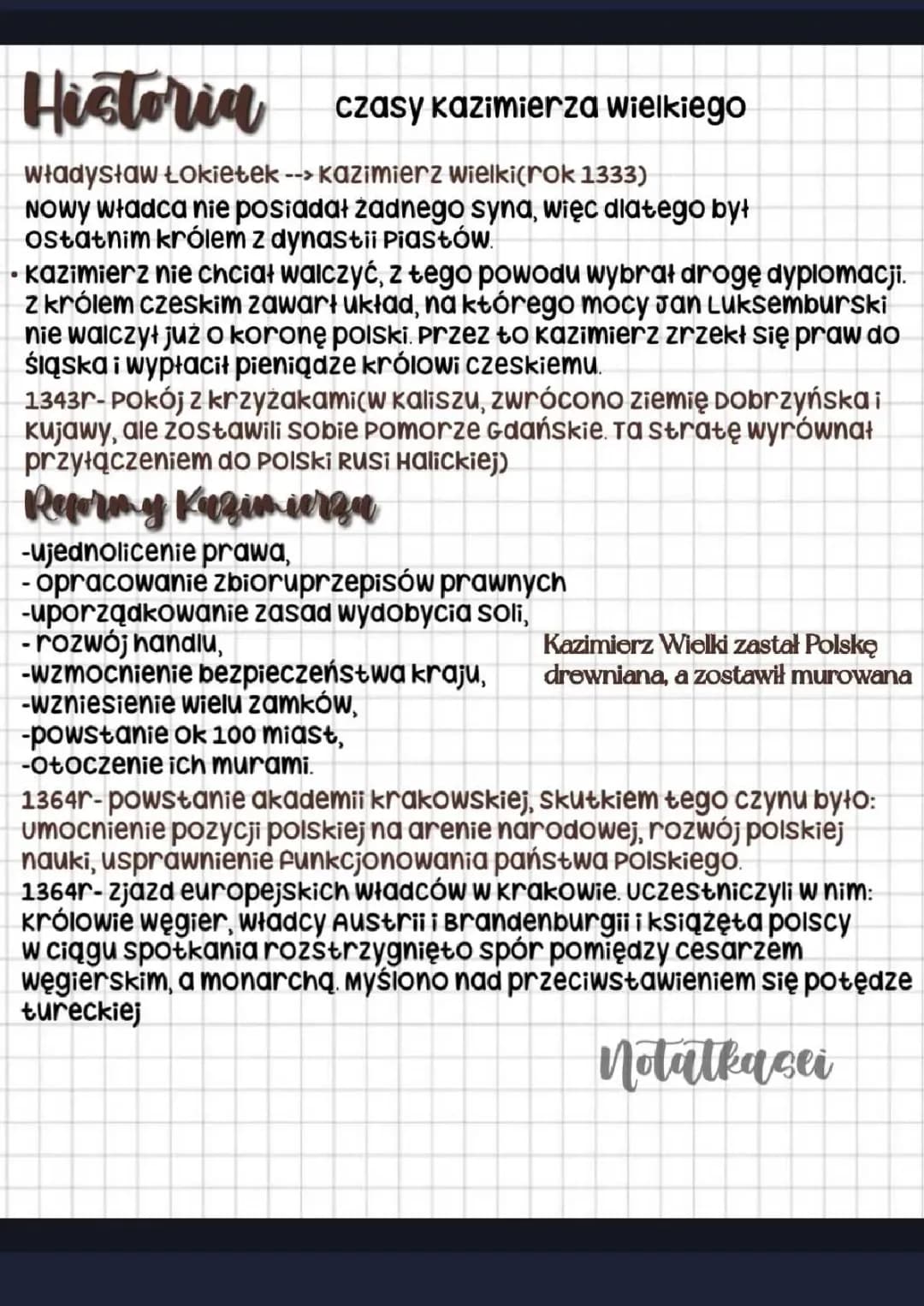 Czasy Kazimierza Wielkiego 