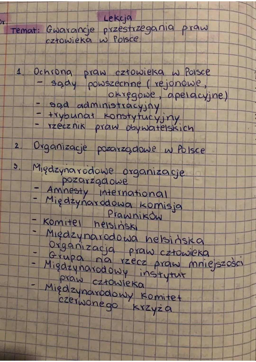 Ochrona praw człowieka w Polsce | Notatka WOS