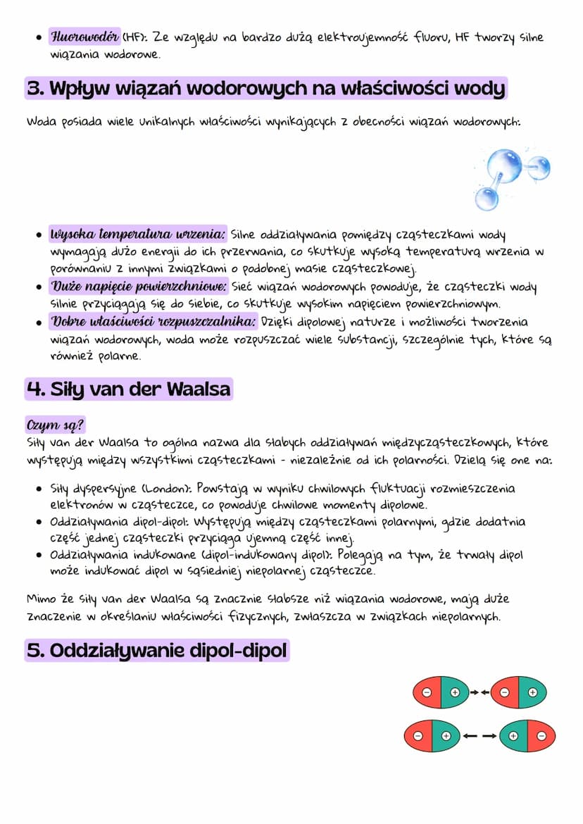 --- OCR Start ---
Oddziaływania między cząsteczkowe
1. Wiązania wodorowe
HH
0
H
HO
Czym są?
Wiązania wodorowe to szczególny rodzaj oddziaływ