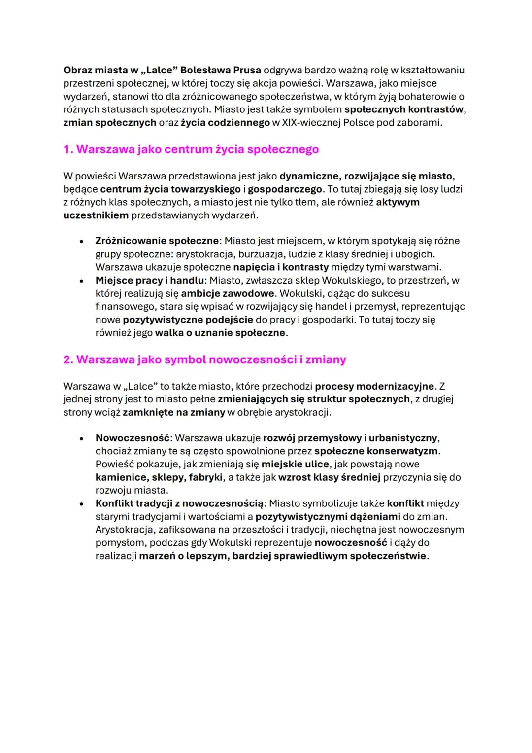 # Lalka" Bolesława Prusa

1. Gatunek i epoka:

✔ Powieść realistyczna, społeczno-obyczajowa
◆ Pozytywizm

2. Główne wątki:

✓ Miłość Wokulsk