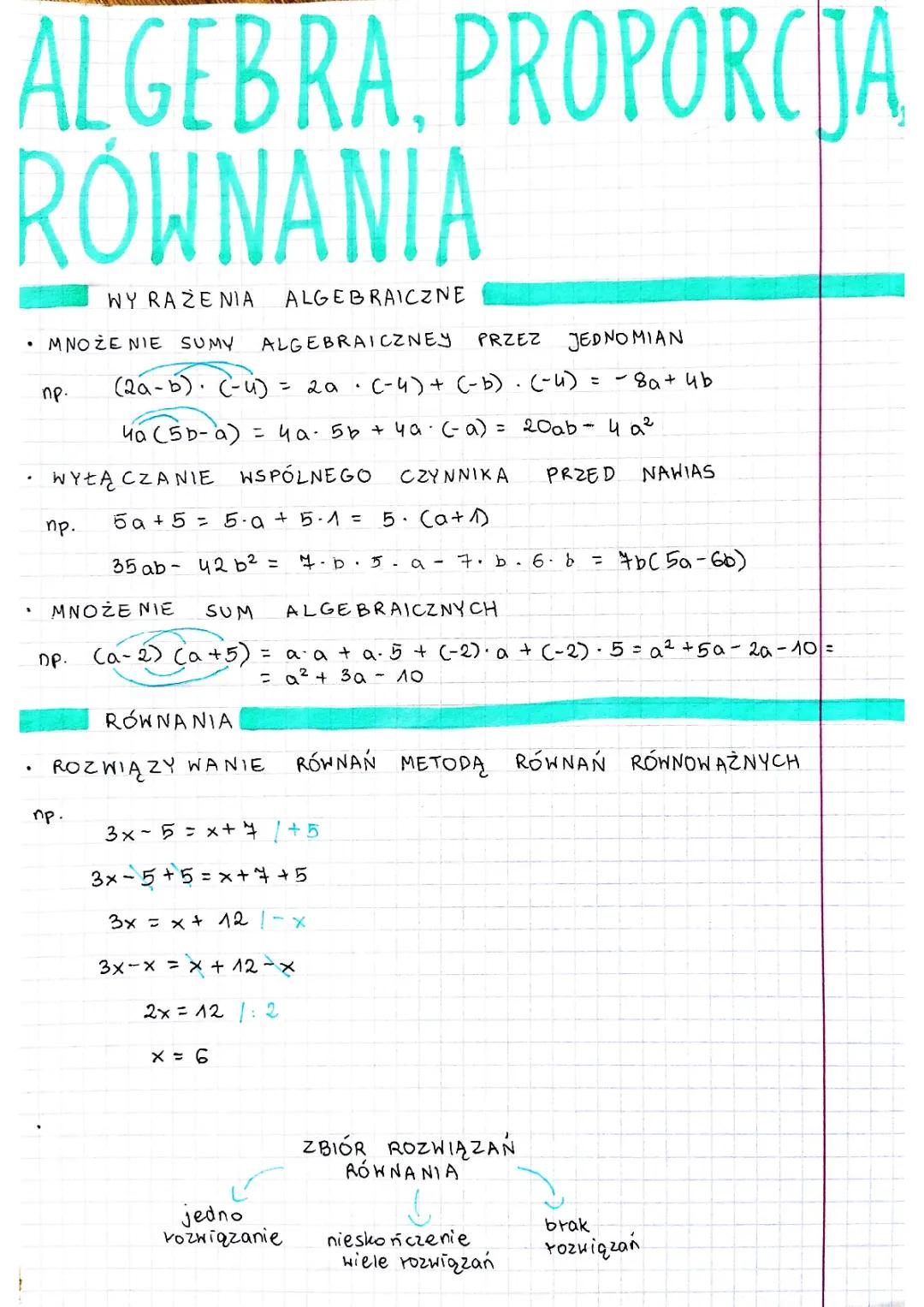 Rozwiązywanie Układów Równań i Mnożenie Sumy Algebraicznej - Klasa 7