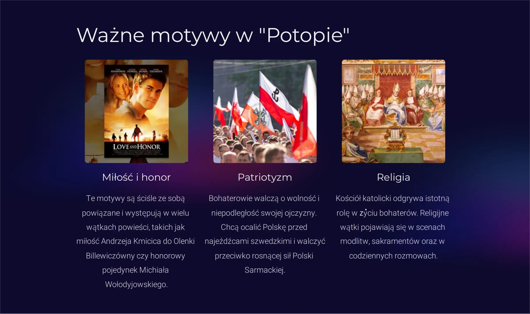 Potop - twórczość
Henryka Sienkiewicza
"Potop" to powieść historyczna autorstwa Henryka Sienkiewicza,
opowiadająca o wydarzeniach z okresu r