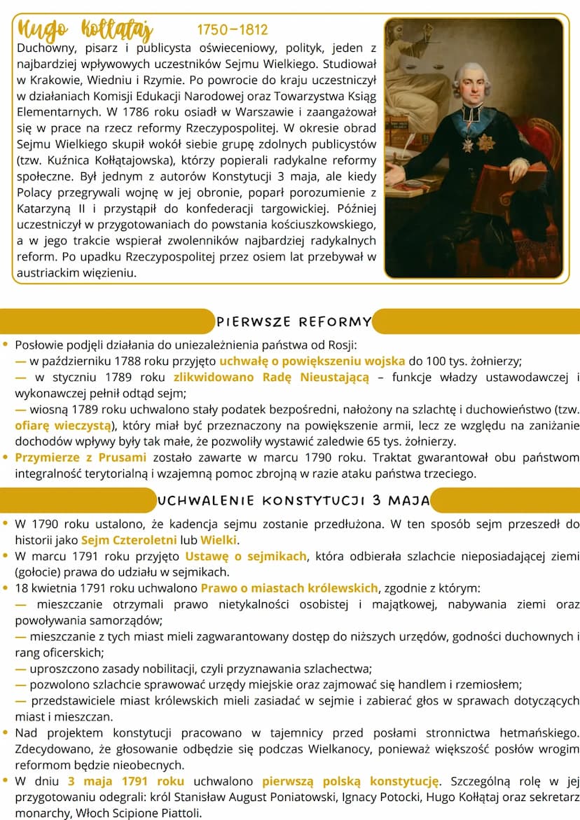 # sejm wielki i konstytucja
3 maja

X 1788-V 1792
obrady Sejmu Wielkiego

1788 X 1788 rok
uchwała o aukcji
wojska do 100 tys.

1790
IV 1789 