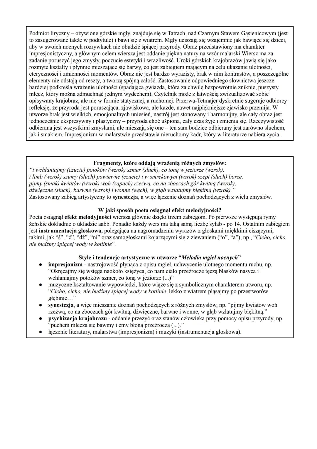 Symbolizm wpłynął głównie na rozwój poezji i dramatu, powodując, że stawały się jeszcze mniej
dosłowne. Poeta miał prawo do luźnych skojarze