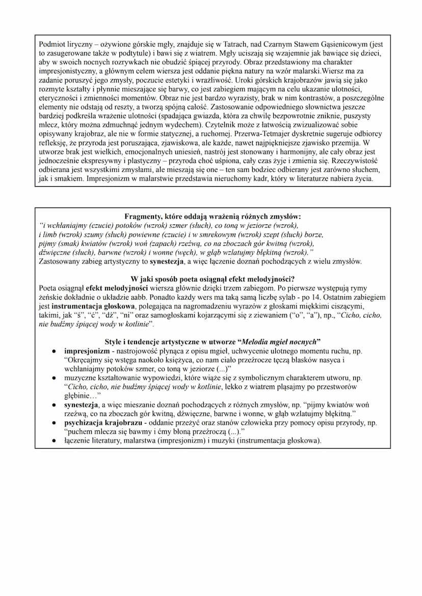 Symbolizm wpłynął głównie na rozwój poezji i dramatu, powodując, że stawały się jeszcze mniej
dosłowne. Poeta miał prawo do luźnych skojarze