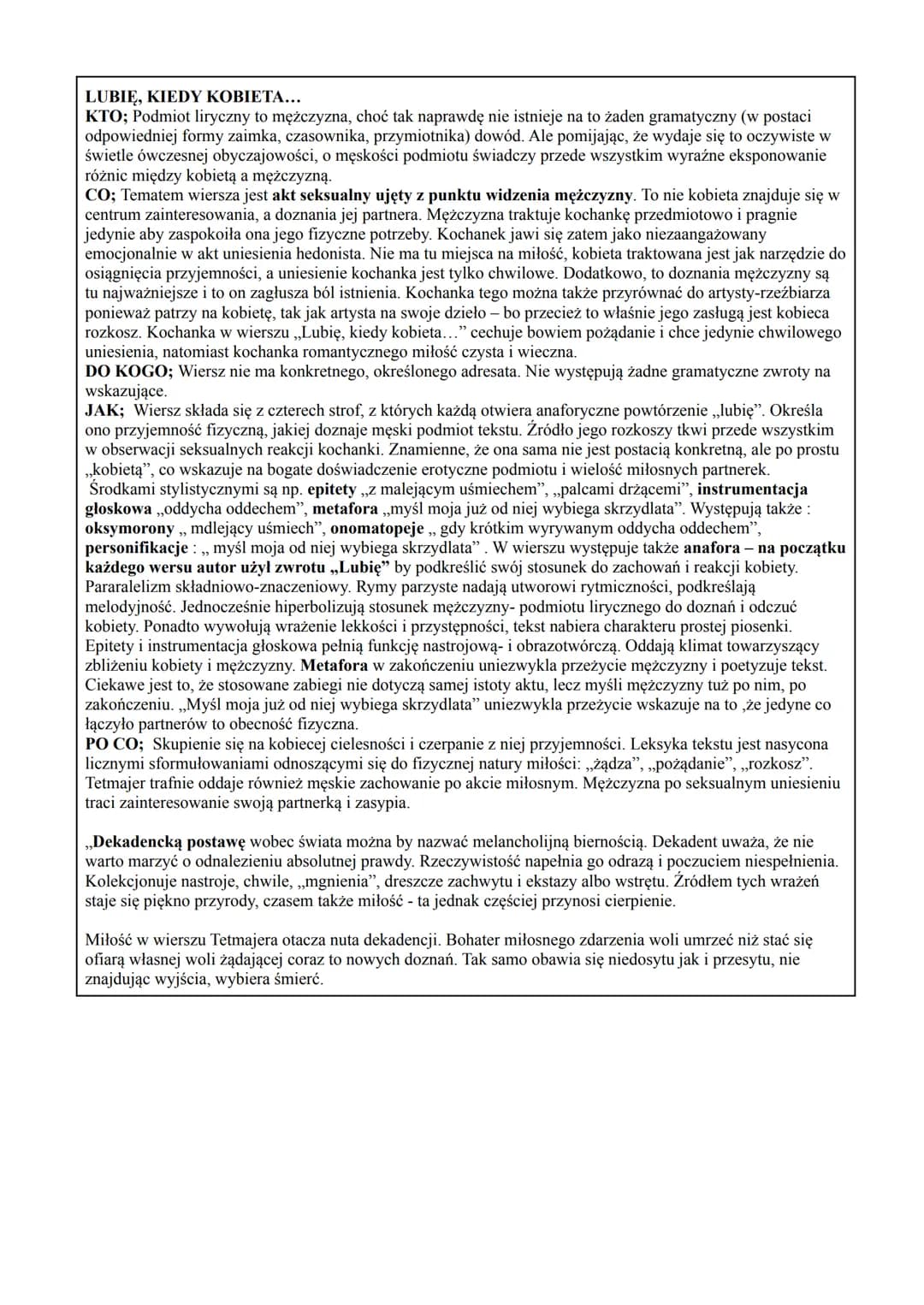 Symbolizm wpłynął głównie na rozwój poezji i dramatu, powodując, że stawały się jeszcze mniej
dosłowne. Poeta miał prawo do luźnych skojarze
