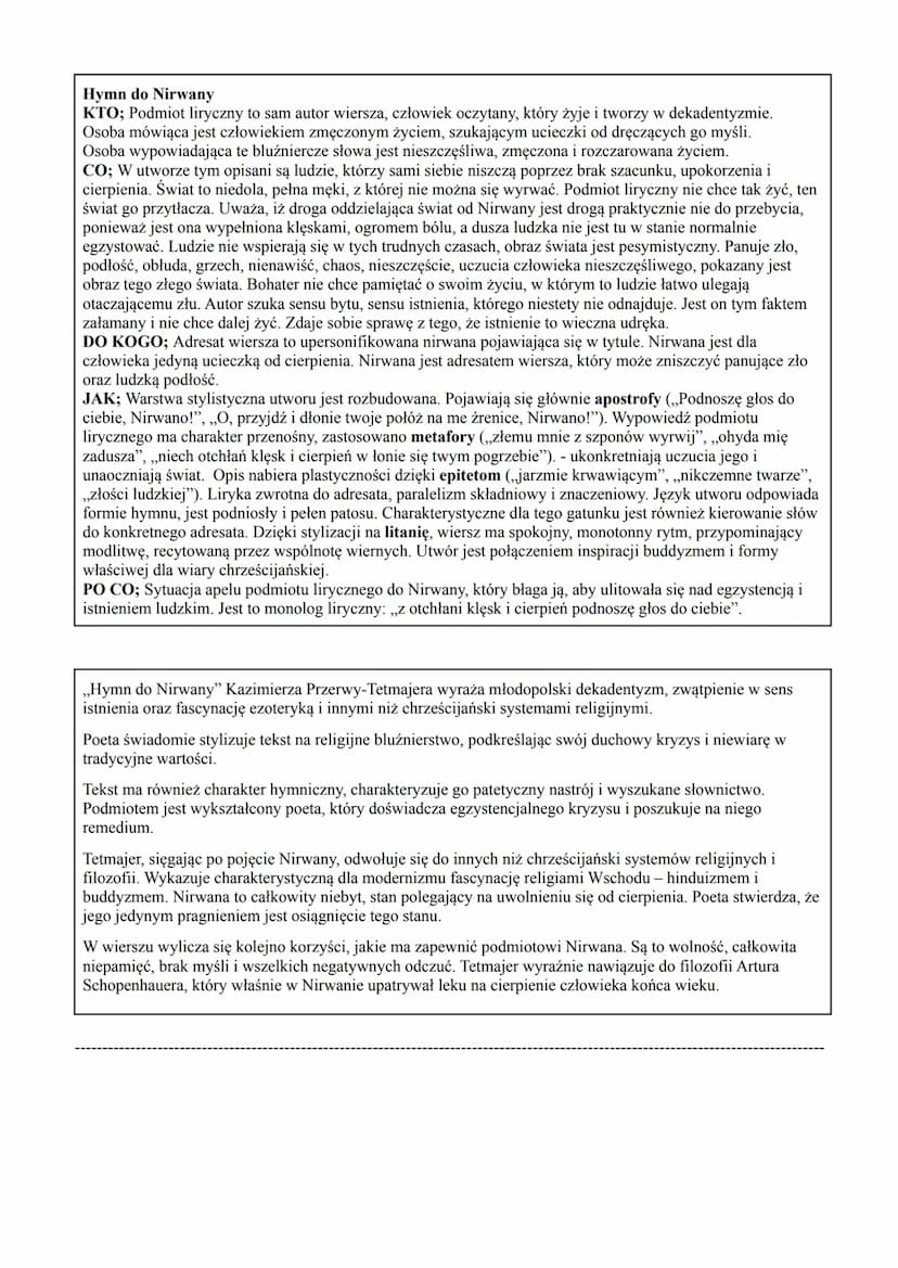 Symbolizm wpłynął głównie na rozwój poezji i dramatu, powodując, że stawały się jeszcze mniej
dosłowne. Poeta miał prawo do luźnych skojarze