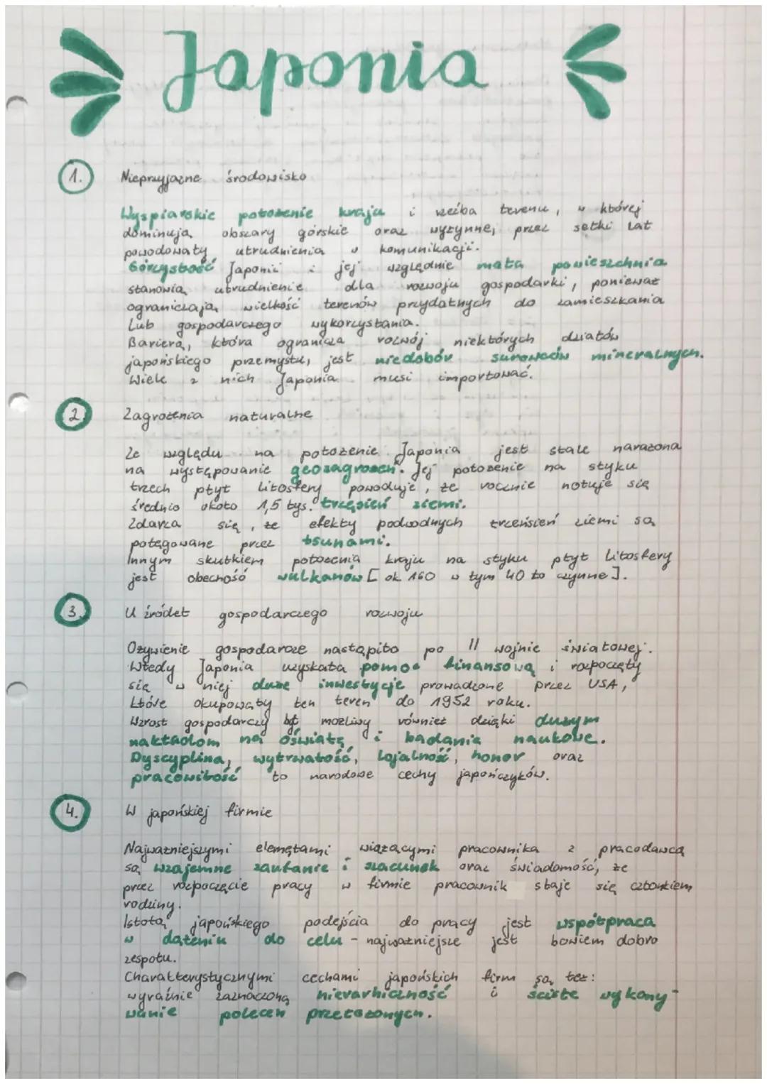 Japonia - Klasa 8 Geografia