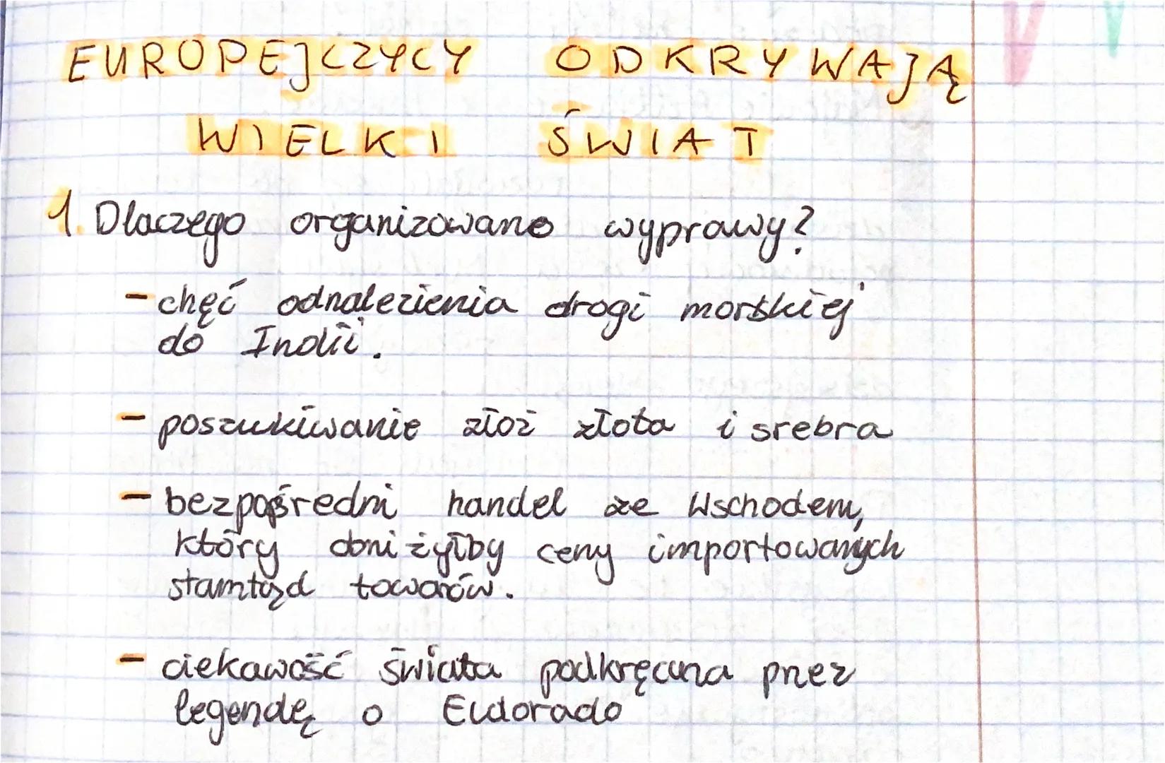EUROPEJCZYCY
WIELKI
ODKRYWAJĄ
SWIAT
1
Dlaczego organizowane wyprawy?
- chęć odnalezienia drogi morskiej
do Indii.
- poszukiwanie złoż złota 