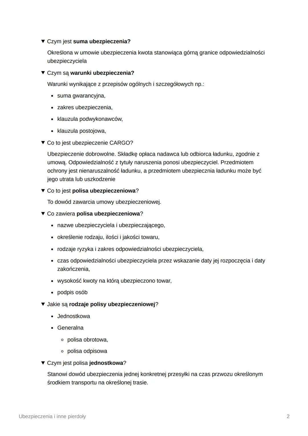 Ubezpieczenia i inne pierdoły
Jednostka
▼ Co to jest ubezpieczenie?
Ubezpieczenie ma na celu ochronę przed ryzykiem, zapewnia pokrycie potrz