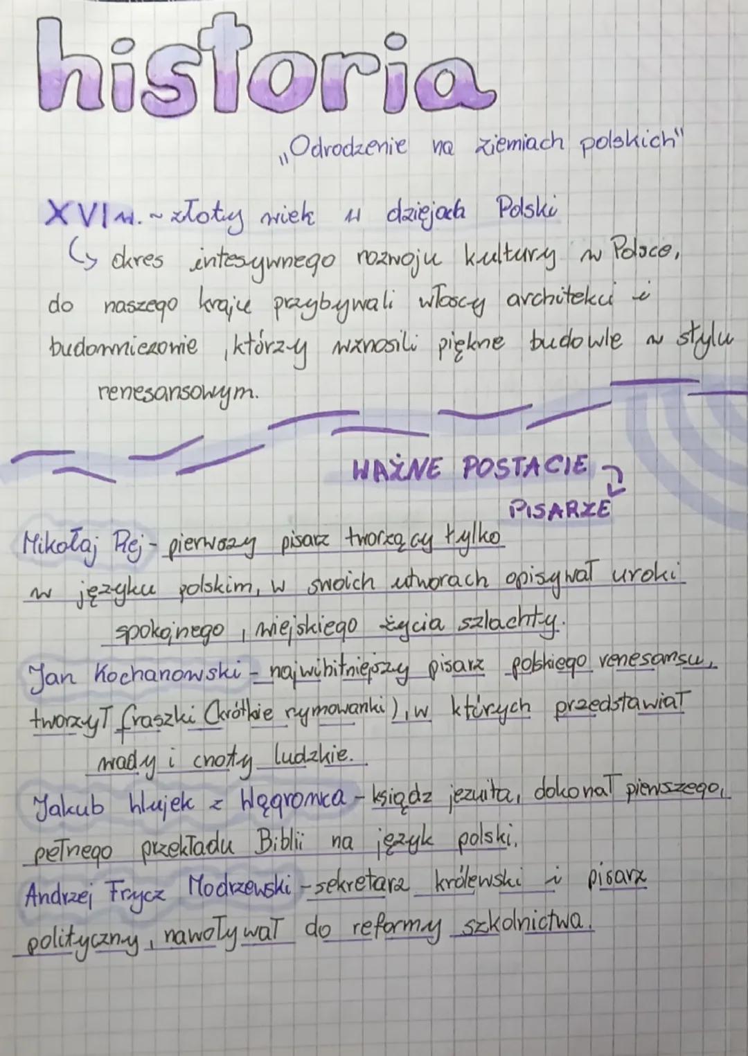 Historia: Odrodzenie na Ziemiach Polskich - Notatka dla Klasy 6