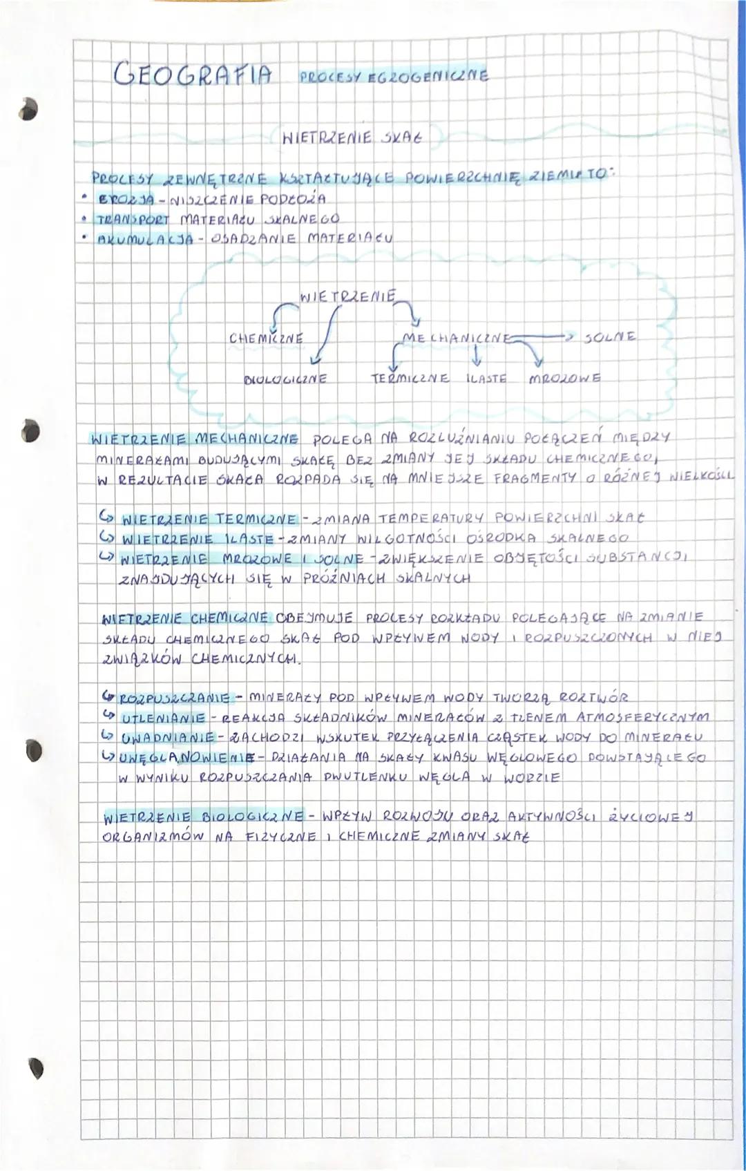 GEOGRAFIA PROCESY EGZOGENICZNE
NIETRZENIE SKAŁ
PROCESY REWNĘTRONE KARTACTU JĄCE POWIERZCHNIĘ ZIEMIE TO:
• BROZJA-NISZCZENIE PODŁOŻA
• TRANSP
