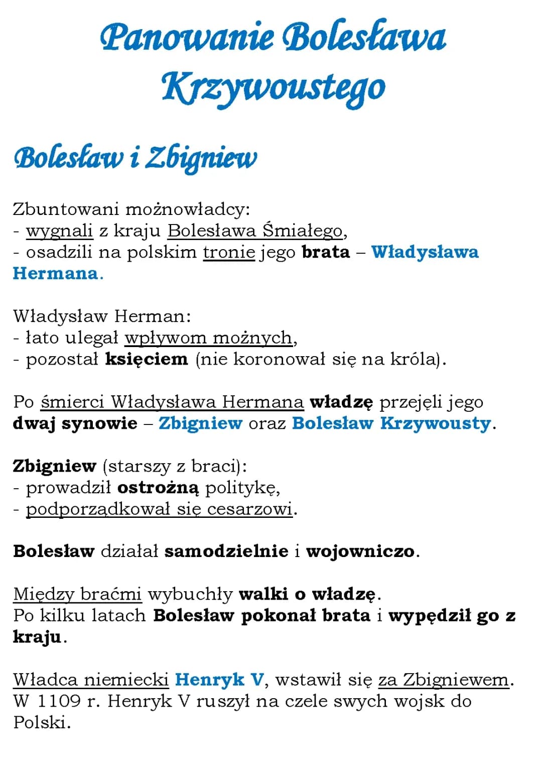 Panowanie Bolesława Krzywoustego kl 5 Podręcznik WSiP Dział VI