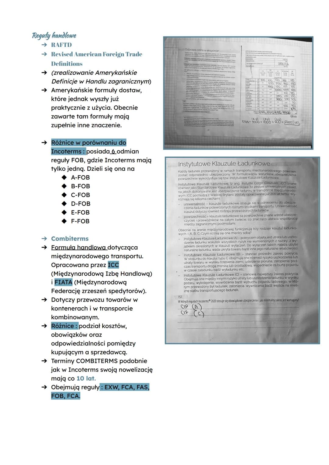 # Incoterms

→ International Commercial
Terms

→ Opracowane przez
Międzynarodową Izbę Handlową
(ICC) w Paryżu.

→ Warunki dostawy, baza dost