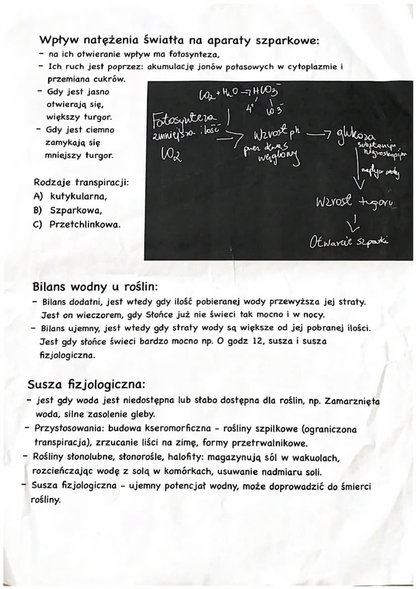 TO A
Gospodarka wodna roślin
W nasionach 10-15%, owoce 85-95%, rośliny pierwotnie wodne chłoną je
całym ciałem, natomiast rośliny lądowe z r