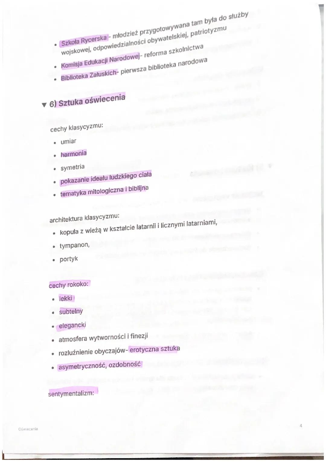 Oświecenie
Oświecenie
1) charakterystyka epoki: epoka, która uwierzyła w rozum jako najlepsze źródło
i narzędzie poznania; wiek rozumu; wiek