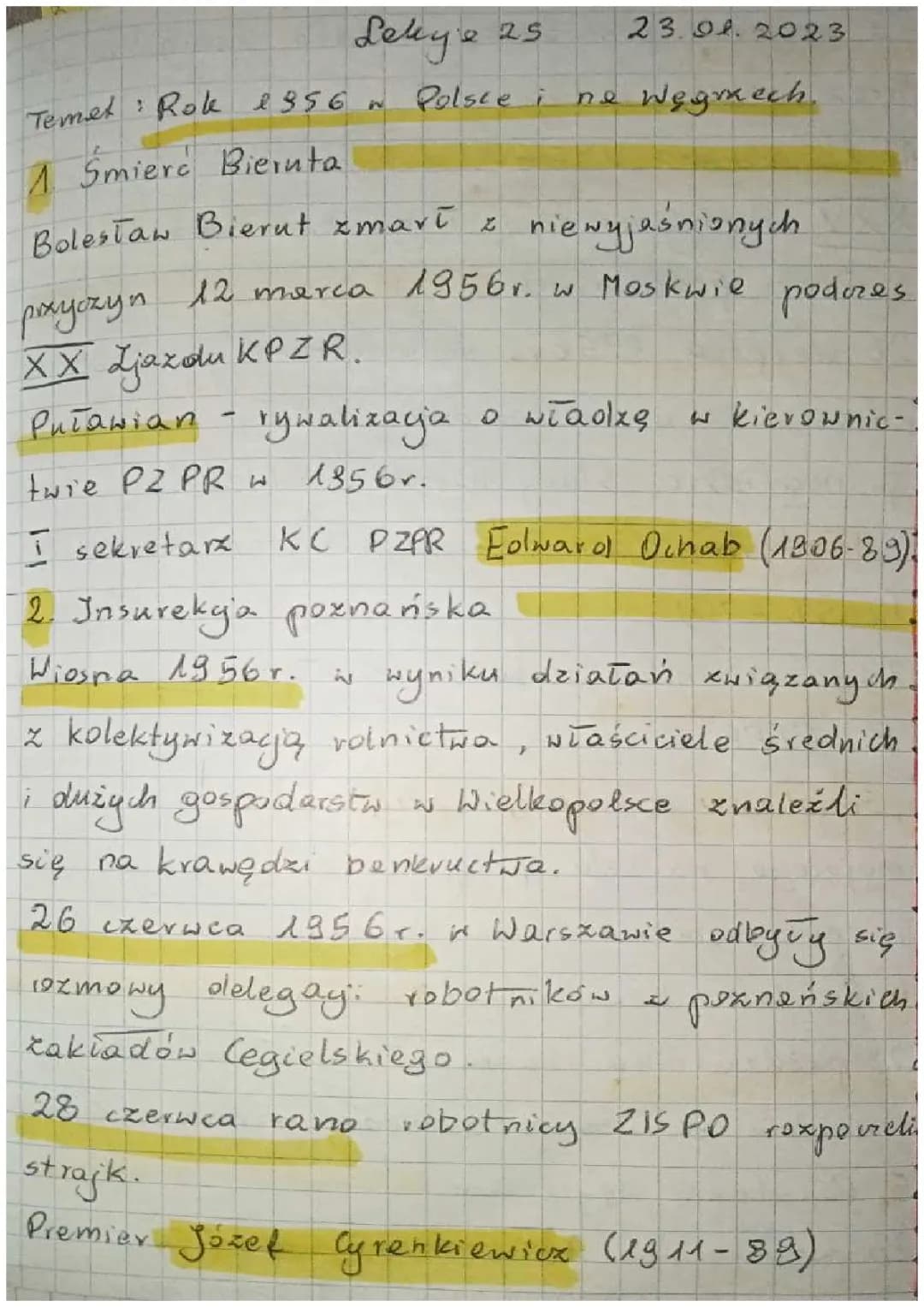 Rok 1956 w Polsce i na Węgrzech - Notatka, Prezentacja, Quiz i Film