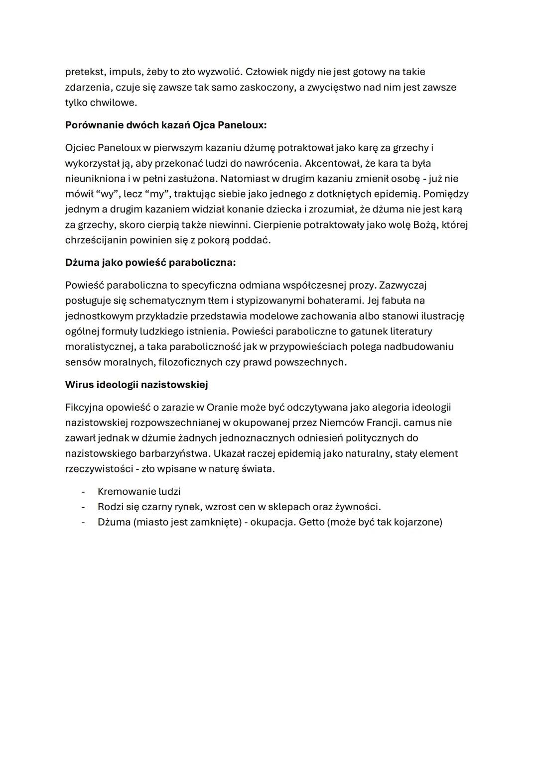 --- OCR Start ---
Dżuma Albert Camus
Miejsce akcji: Oran - algierskie miasto
Główni bohaterowie:
Bernard Rieux
Lekarz główny bohater i zaraz