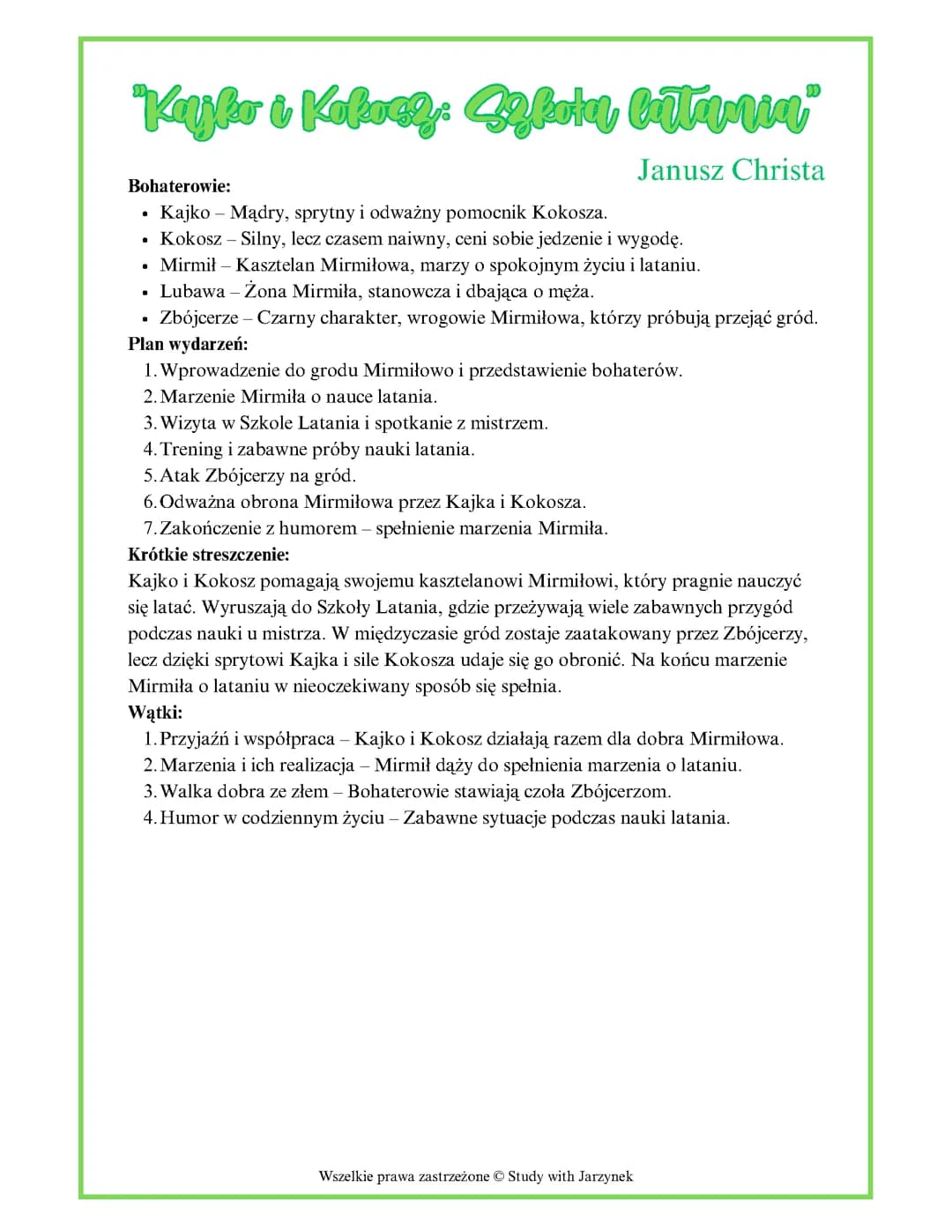 "Kajko i Kokosz: Szkoła latania" Janusz Christa 
