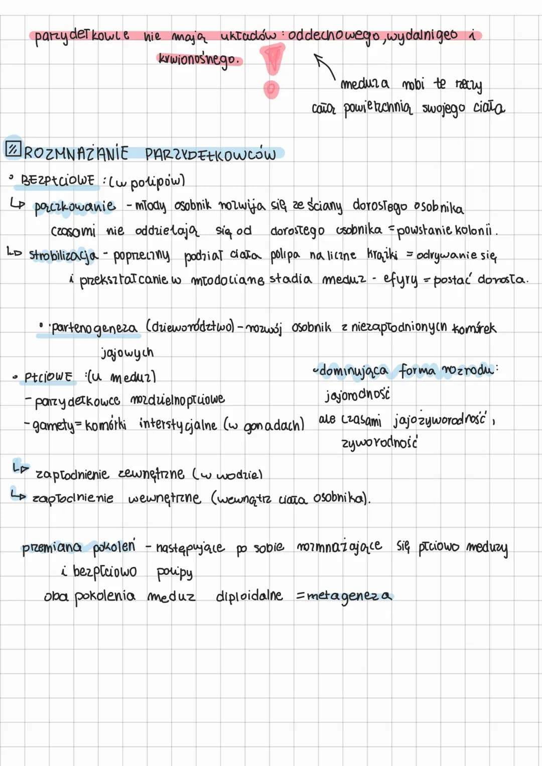 PARZYDEŁKOWCE
tkankowe zwieneta dwuwarstwowe
cztery grapy systematyczne:
Lbstur Dioprawy (dominuje polip)
Lokrazkopławy (dominuje meduza)
4 