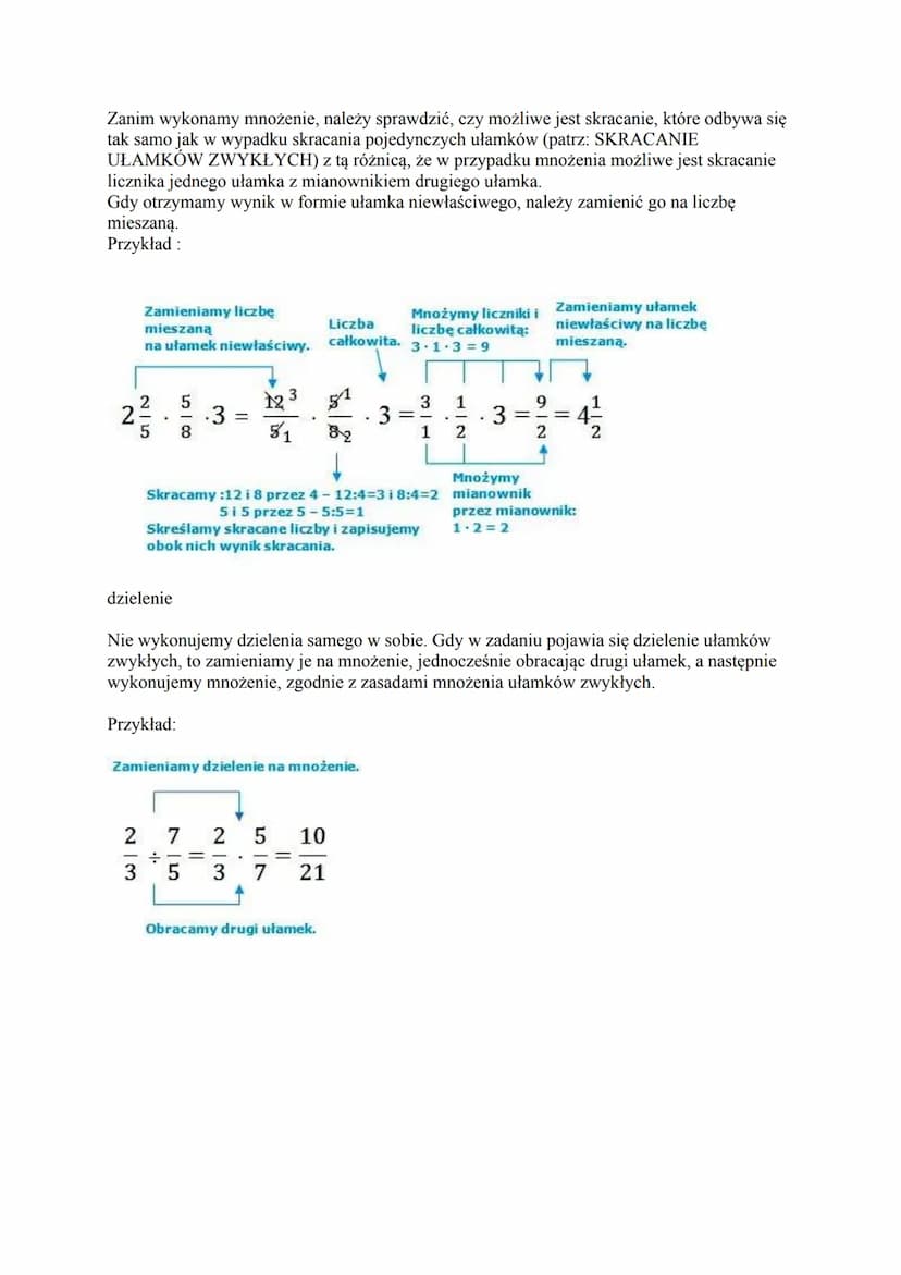 UŁAMKI ZWYKŁE
Zagadnienia: matematyka - podstawówka, gimnazjum - ułamki zwykłe, działania na
ułamkach zwykłych.
UŁAMEK ZWYKŁY składa się z l