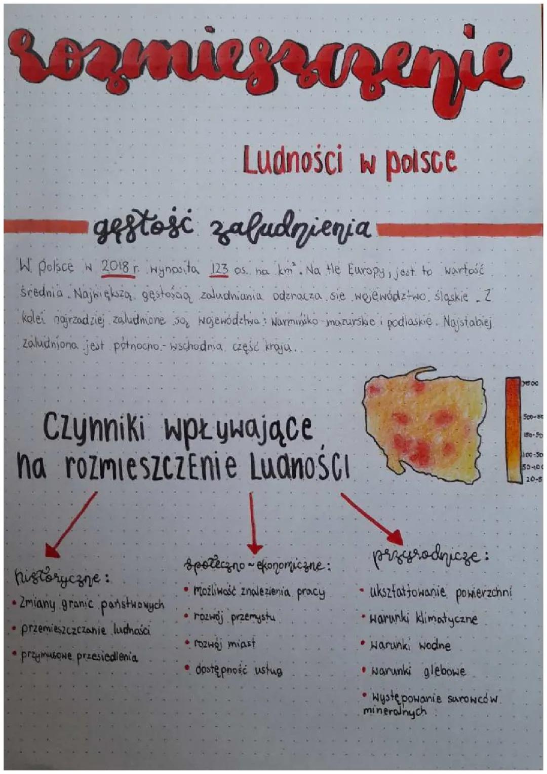 Gęstość zaludnienia w Polsce 2018 i czynniki, które na nią wpływają