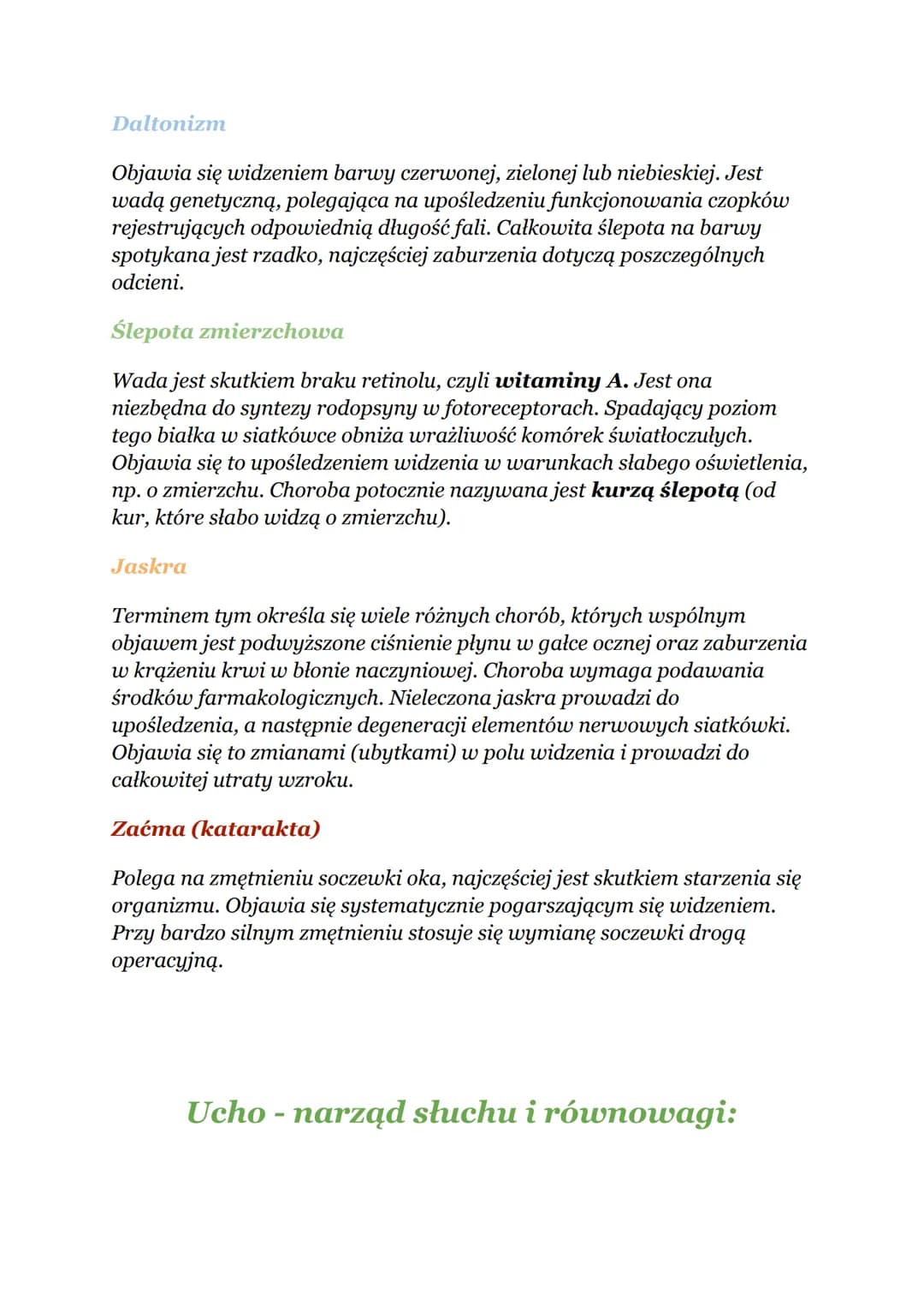 NARZĄDY ZMYSŁÓW
Oko - narząd wzroku
Oko:
Ściany gałki ocznej mają budowę trójwarstwową:
1. Warstwa zewnętrzna zbudowana jest z tkanki łączne