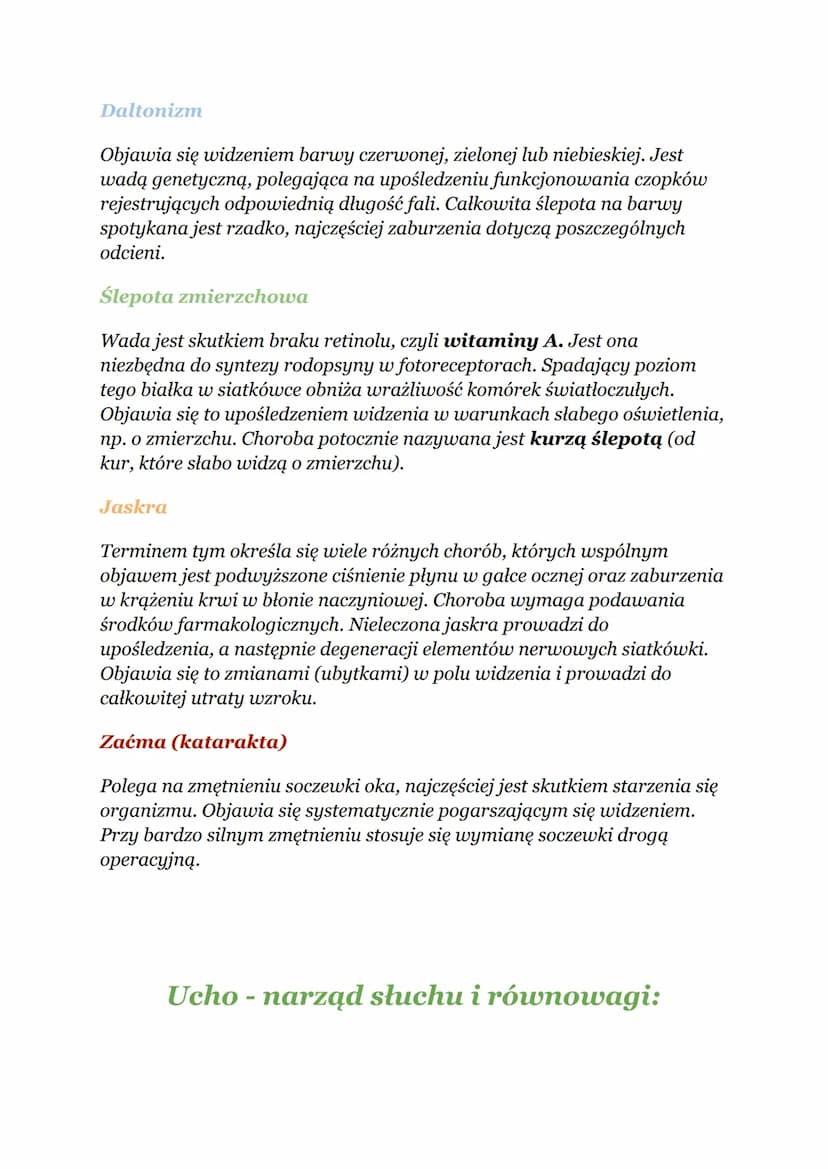 NARZĄDY ZMYSŁÓW
Oko - narząd wzroku
Oko:
Ściany gałki ocznej mają budowę trójwarstwową:
1. Warstwa zewnętrzna zbudowana jest z tkanki łączne