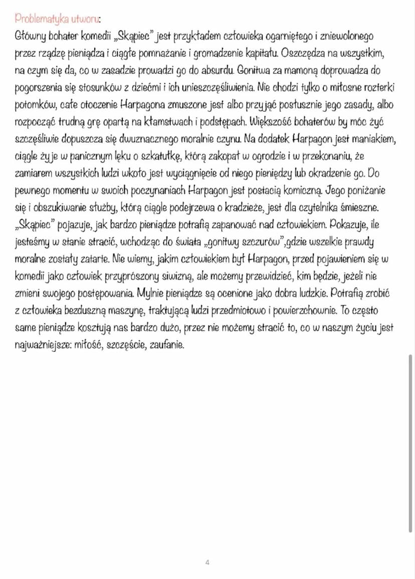 Molier
„Skapiec"
Rodzaj literacki: dramat
Gatunek: komedia
LAVARE
Geneza:
Komedia Moliera „Skąpiec" wystawiona została po raz
pierwszy w 166