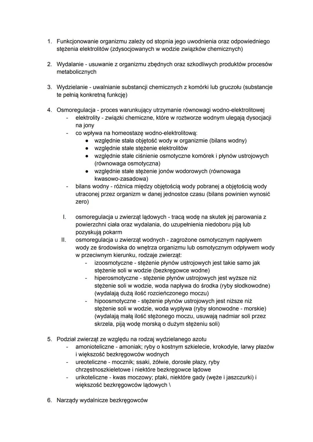 1. Funkcjonowanie organizmu zależy od stopnia jego uwodnienia oraz odpowiedniego
stężenia elektrolitów (zdysocjowanych w wodzie związków che