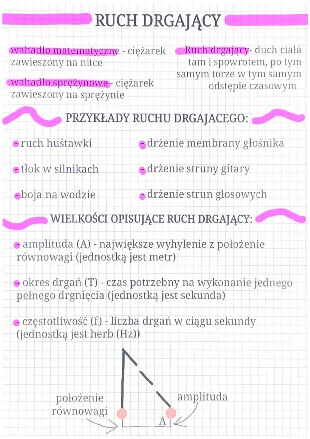 ruch drgający - fizyka klasa 8