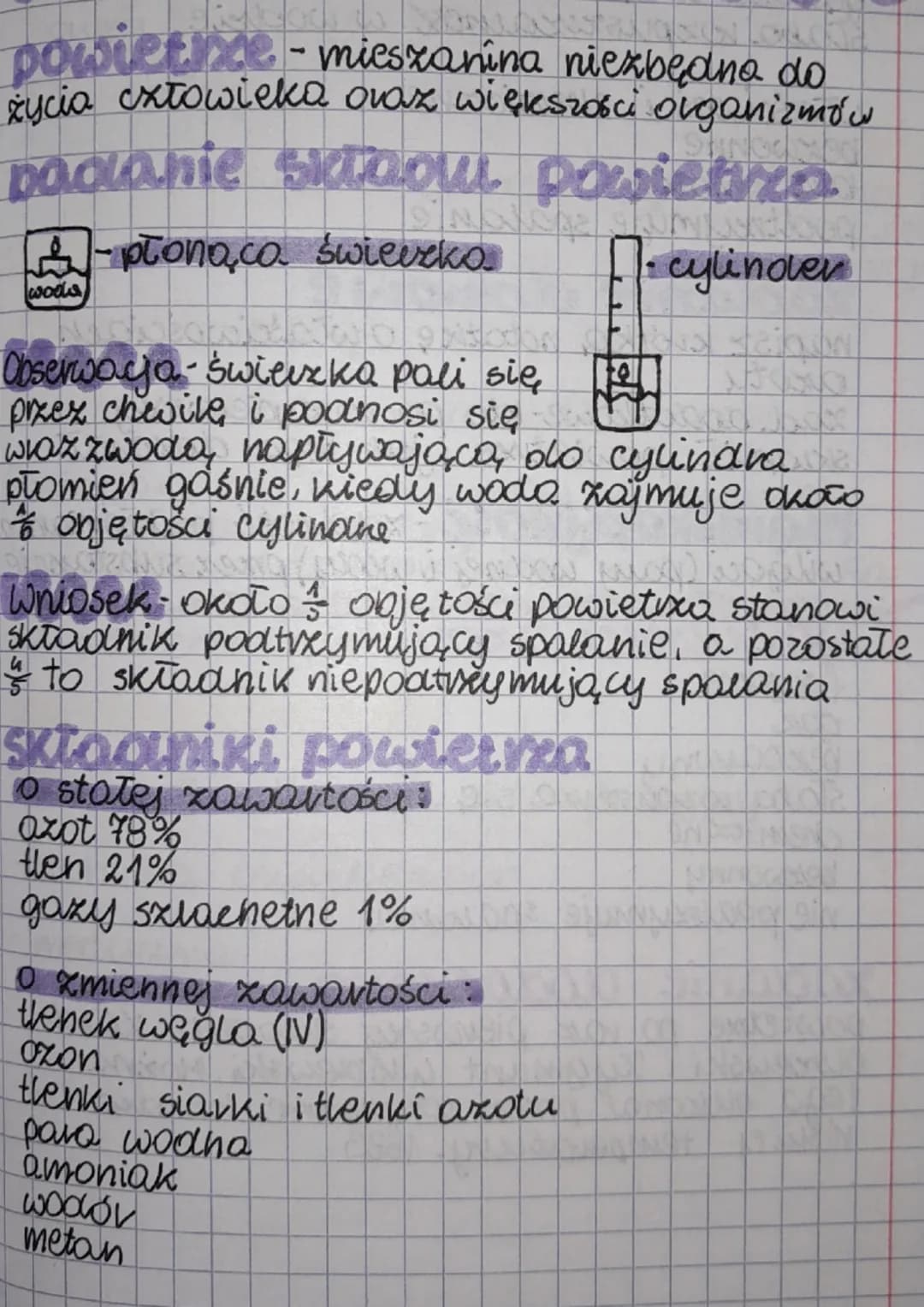 powietme- mieszanina niezbędna do
życia człowieka oraz większości organizmów
padanie skatoom powietrza
płonąco świeczko
1. cylinover
wods
Ob