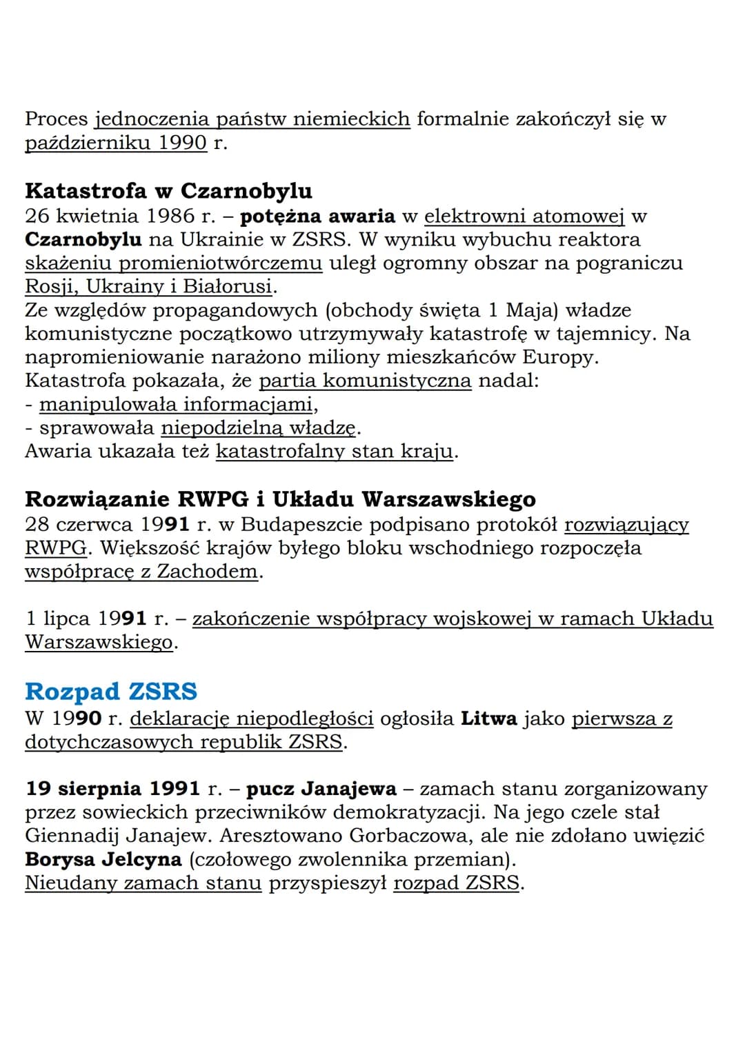 --- OCR Start ---
Kryzys ZSRS
Społeczeństwo ZSRS przestawało wierzyć komunistycznej
propagandzie ze względu na:
- kryzys gospodarczy wywołan