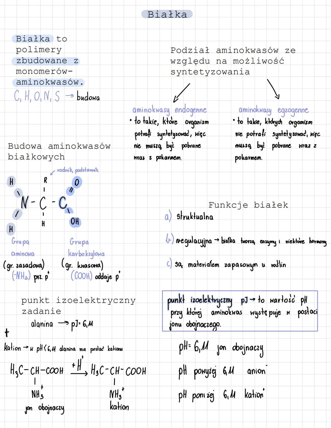 aminokwasów.
C, H, O, N, S budowa
Białka to
polimery
zbudowane z
monomerów-
Budowa aminokwasów
białkowych
H
H
R
I
N-C-C
1
H
Grupa
aminoka
(g