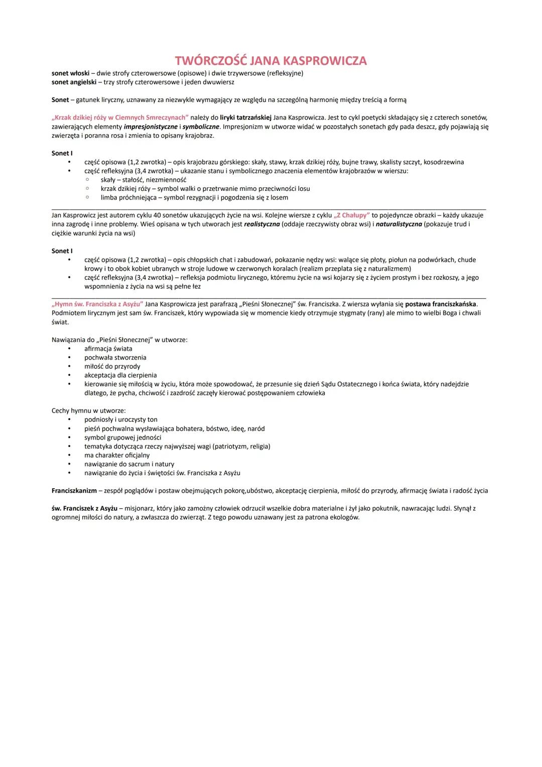 twórczość Jana Kasprowicza 