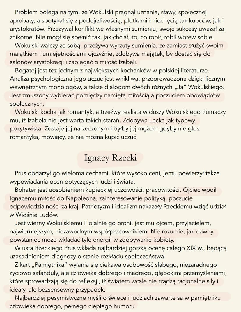 Lalka - Bolesław Prus
Powieść ukazuje szeroką perspektywę polskiego
społeczeństwa w latach siedemdziesiątych XIX wieku.
Na tym tle przedstaw