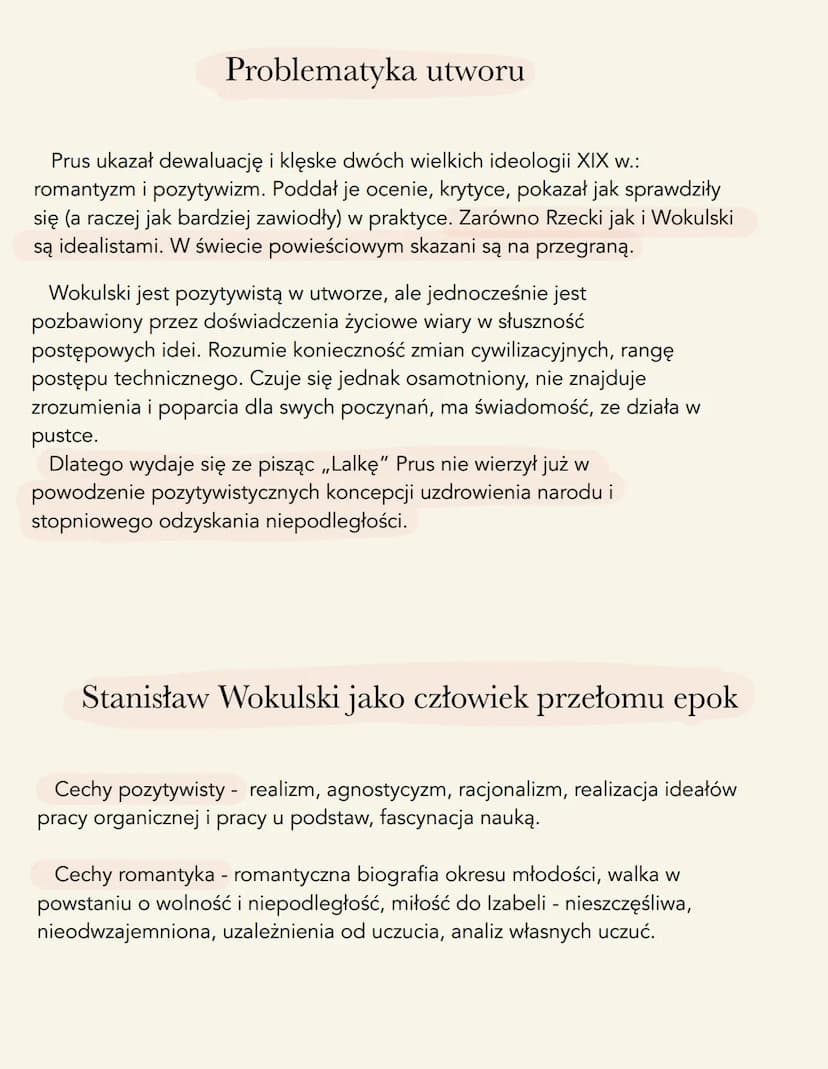 Lalka - Bolesław Prus
Powieść ukazuje szeroką perspektywę polskiego
społeczeństwa w latach siedemdziesiątych XIX wieku.
Na tym tle przedstaw