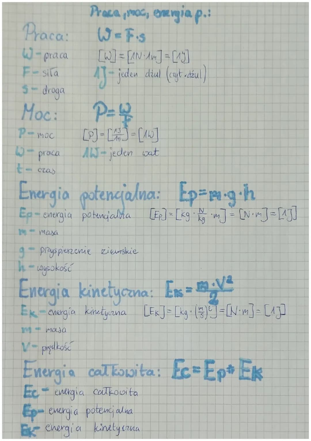 Fizyka Praca, Moc, Energia