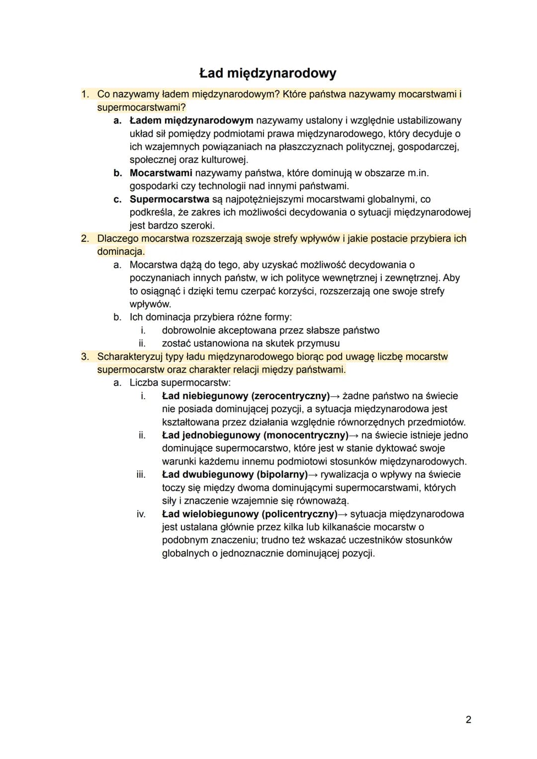 SPRAWY MIĘDZYNARODOWE
Współczesne stosunki międzynarodowe
Ład międzynarodowy
Gospodarka w polityce międzynarodowej
Współczesna globalizacja
