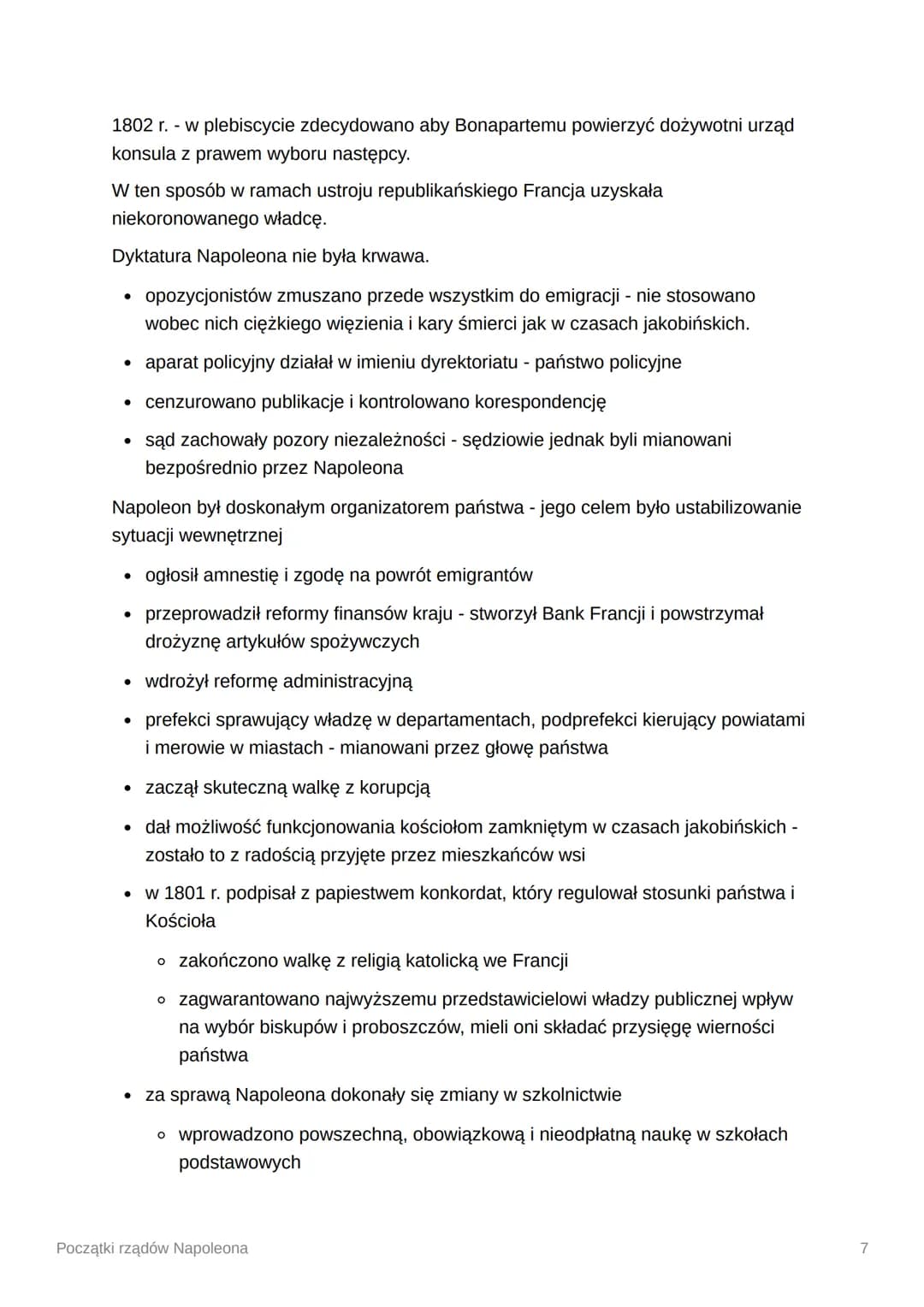 Początki rządów Napoleona
1. RZĄDU DYREKTORIATU
Dyrektoriat, który objął władzę po obaleniu Robespierre'a, składał się z pięciu
dyrektorów w
